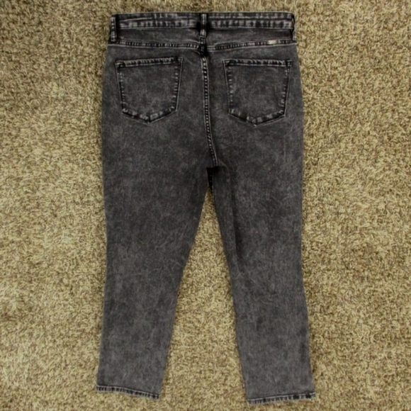 Kancan Jeans Women's 31 Black Straight High Rise Ankle Distressed Stretch Denim - Picture 2 of 7